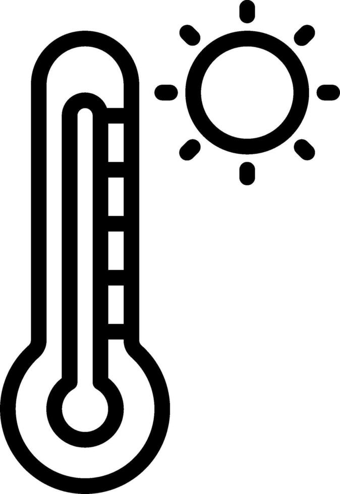 A thermometer and sun icon on a white background vector