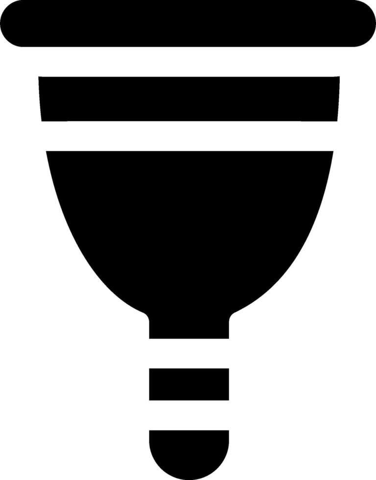 A black and white icon of a funnel vector