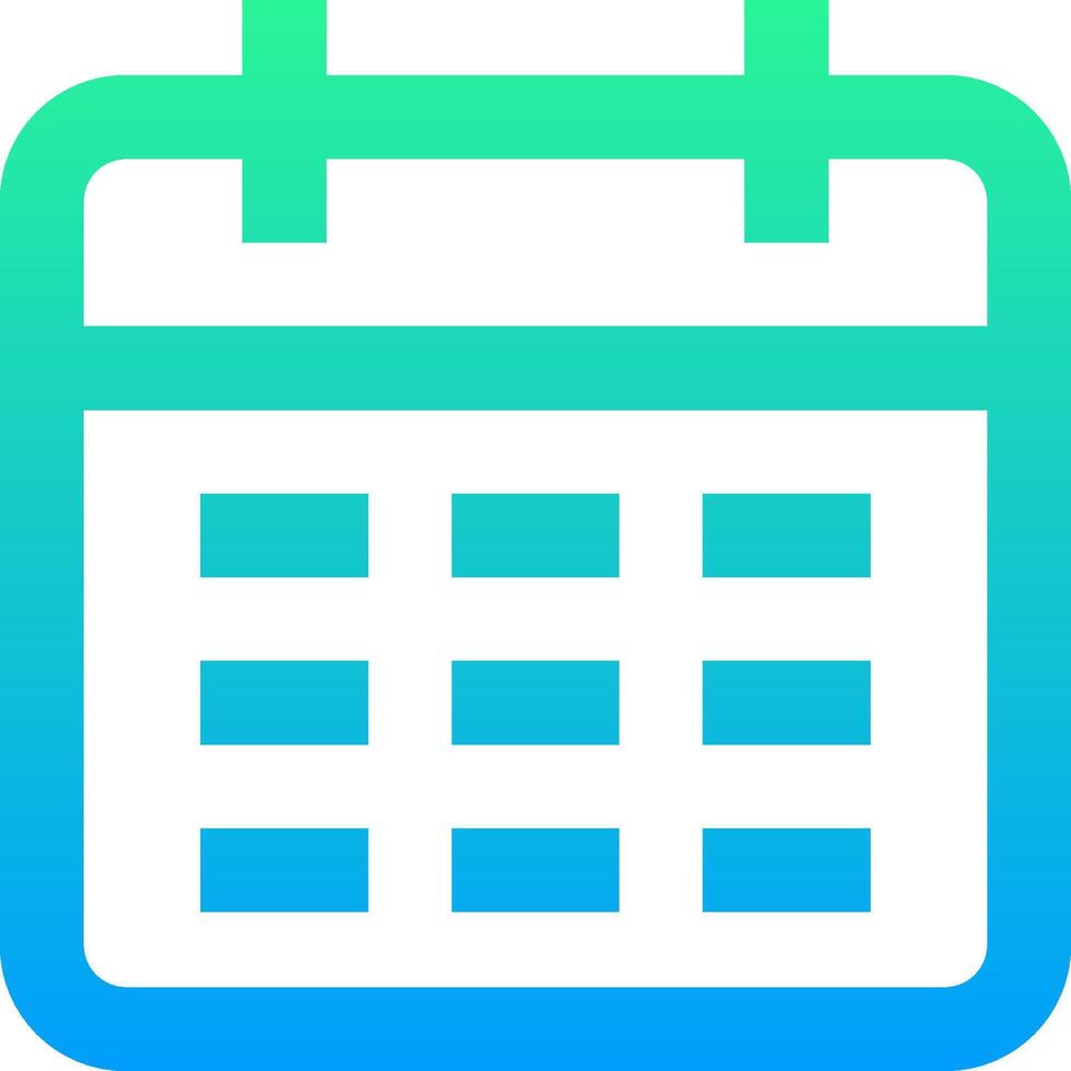 A calendar icon with a blue and green background vector