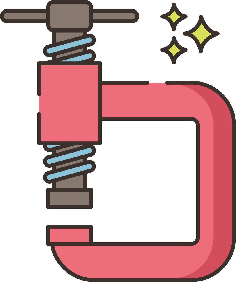 A red wrench with a star on it vector