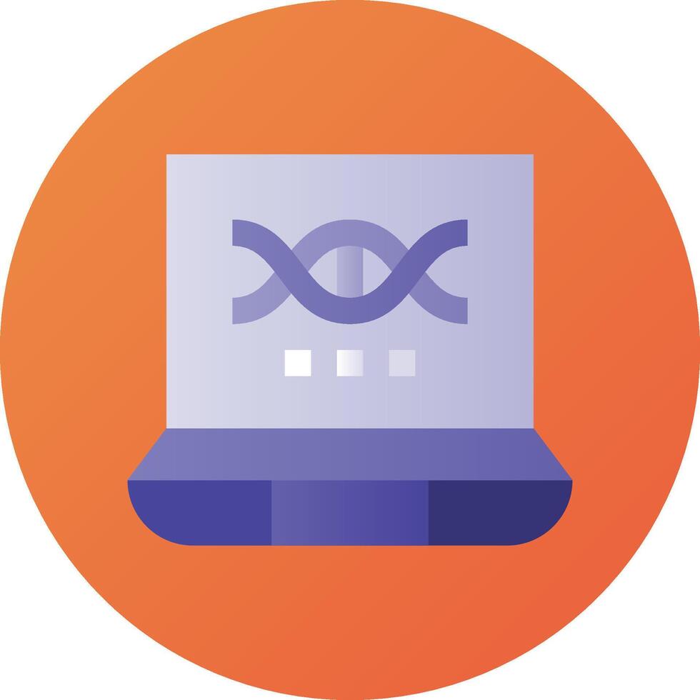 A laptop with a dna symbol on it vector