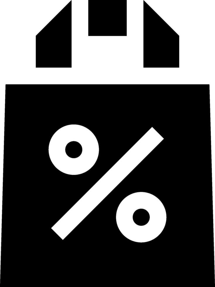 Shopping bag icon with percentage sign vector