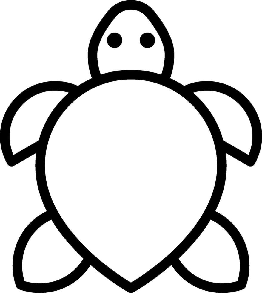 A turtle outline on a white background vector