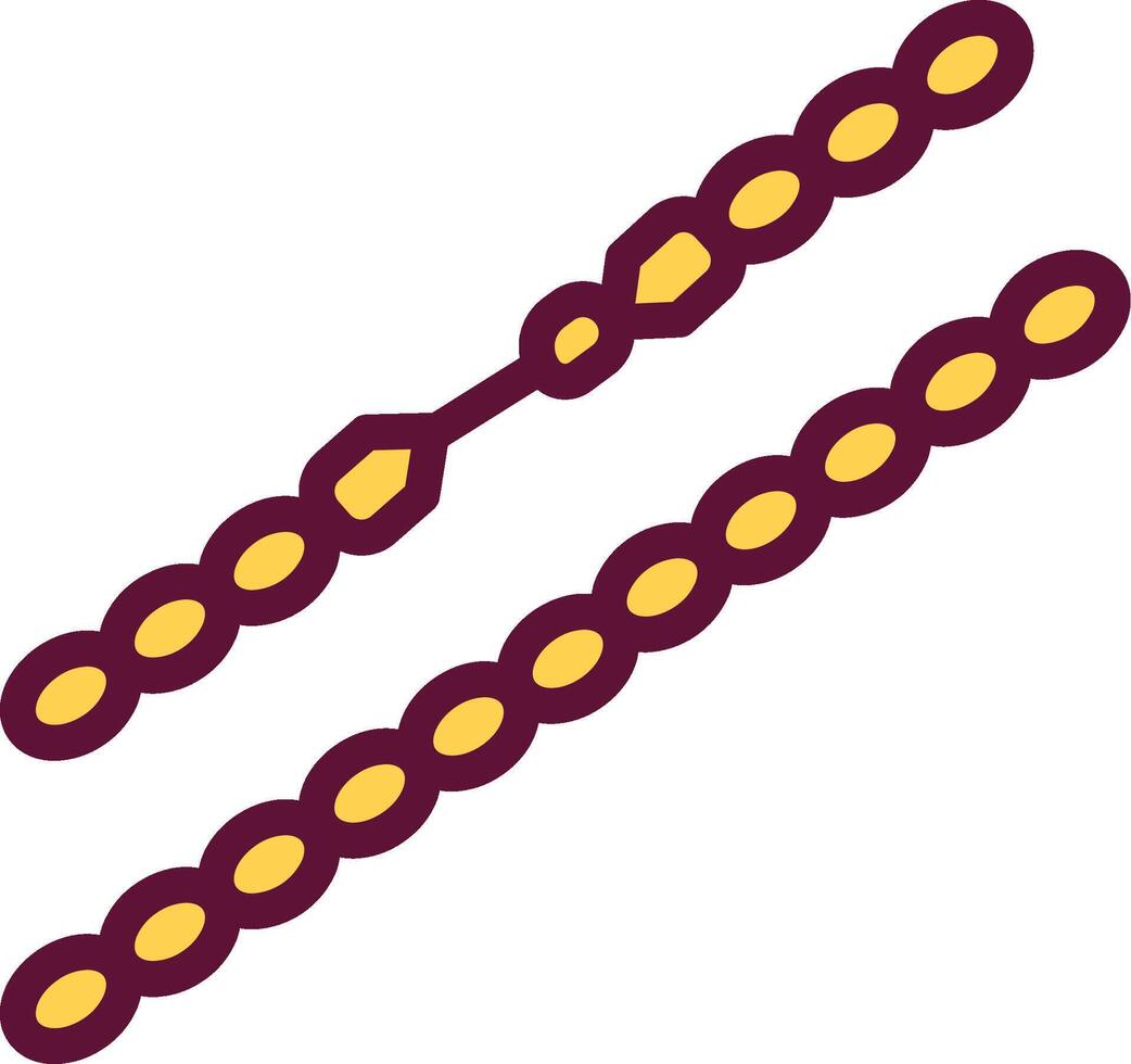 A pair of gold and maroon beads vector