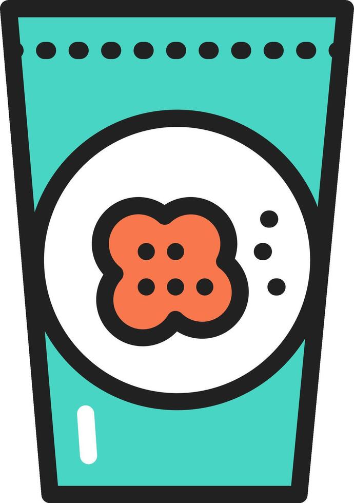 A cup with a piece of food inside vector