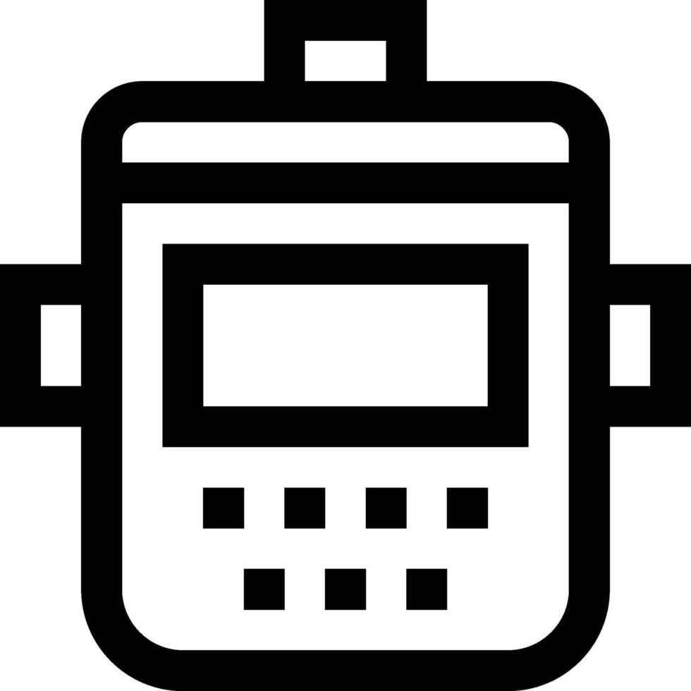A black and white icon of a calculator vector