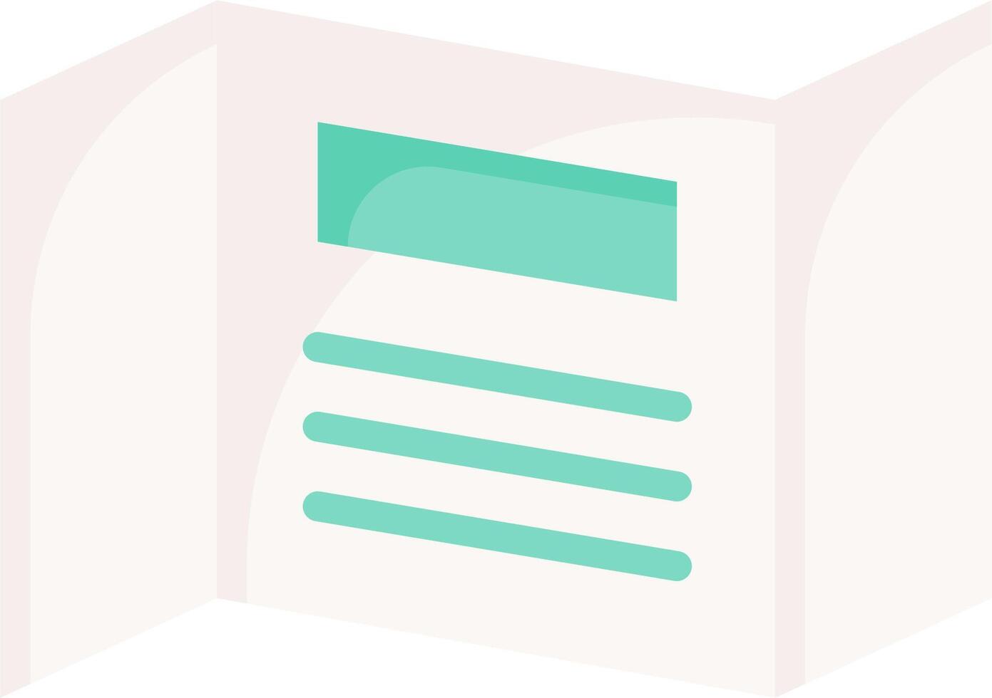 A folded open book with a green background vector