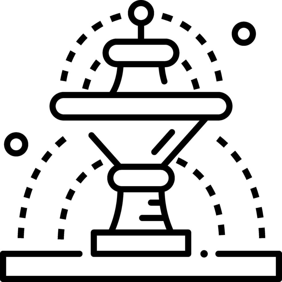 A black and white illustration of a fountain vector