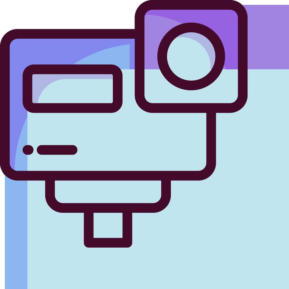 A purple and blue icon of a camera vector