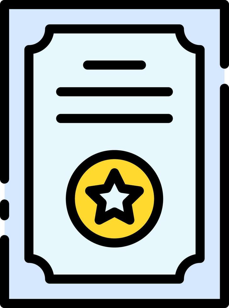 A certificate with a star icon vector