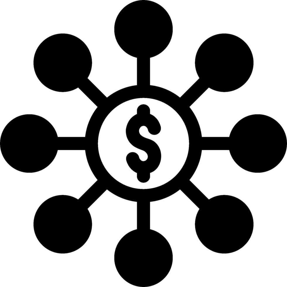 A dollar sign surrounded by circles vector