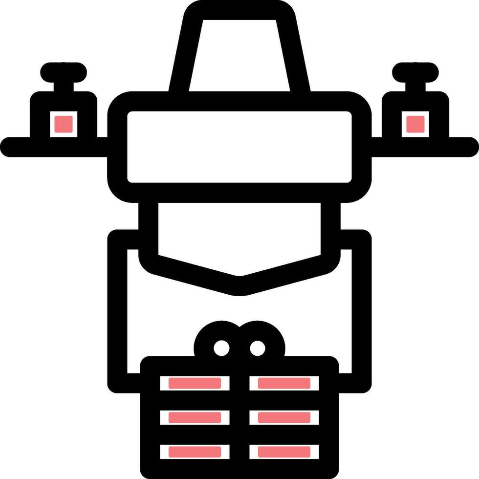 A black and white icon of a machine vector