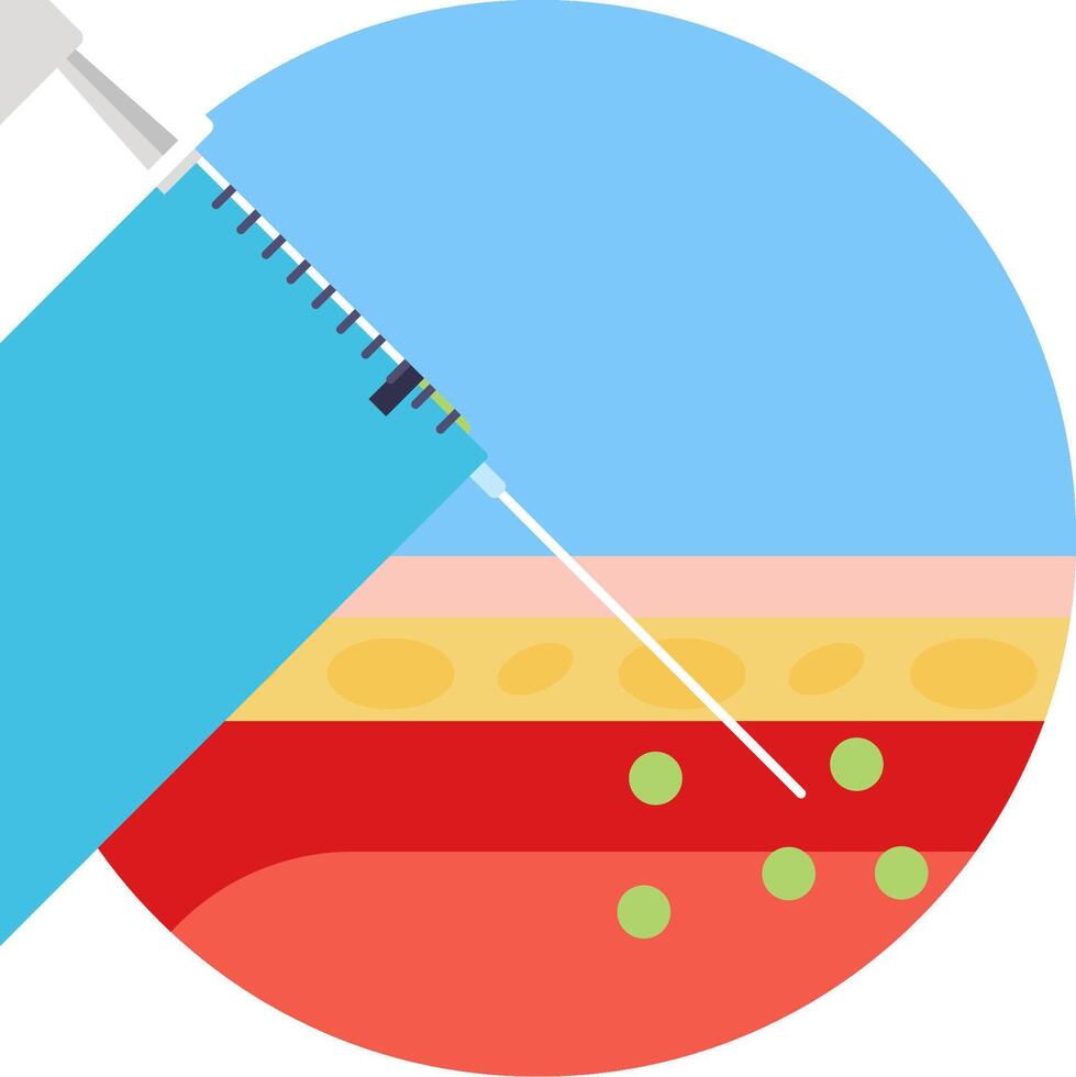 A syringe is being used to inject a patient vector