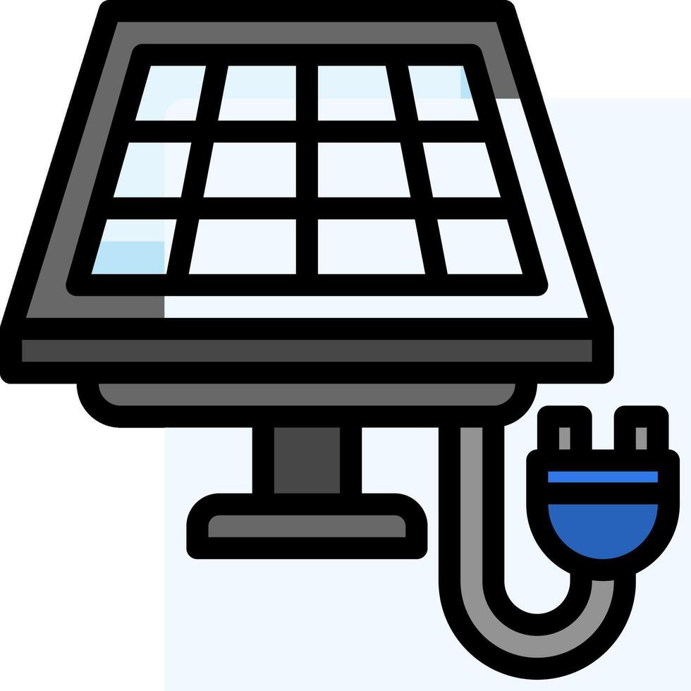 A solar panel with a plug on top vector