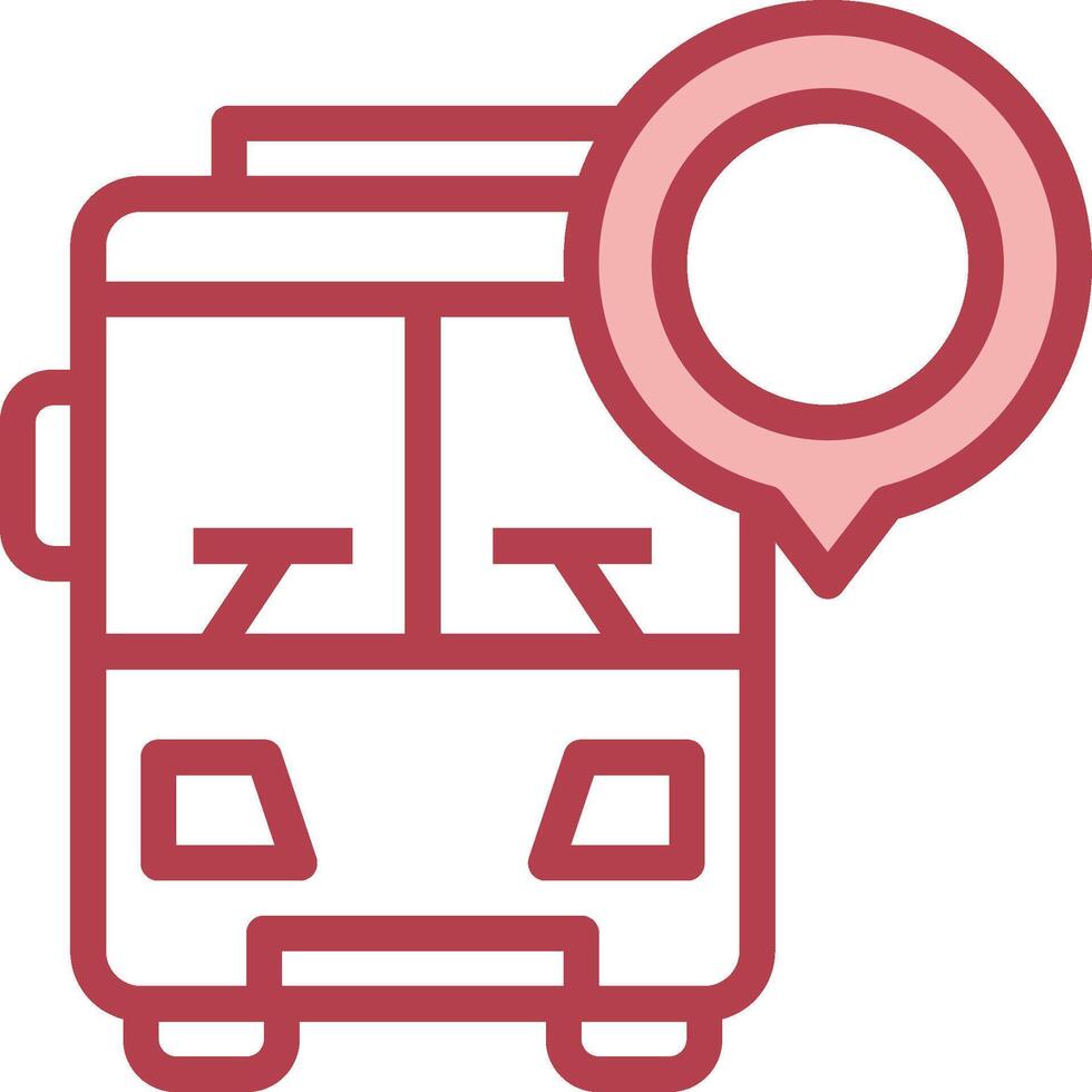 A bus with a map icon on it vector
