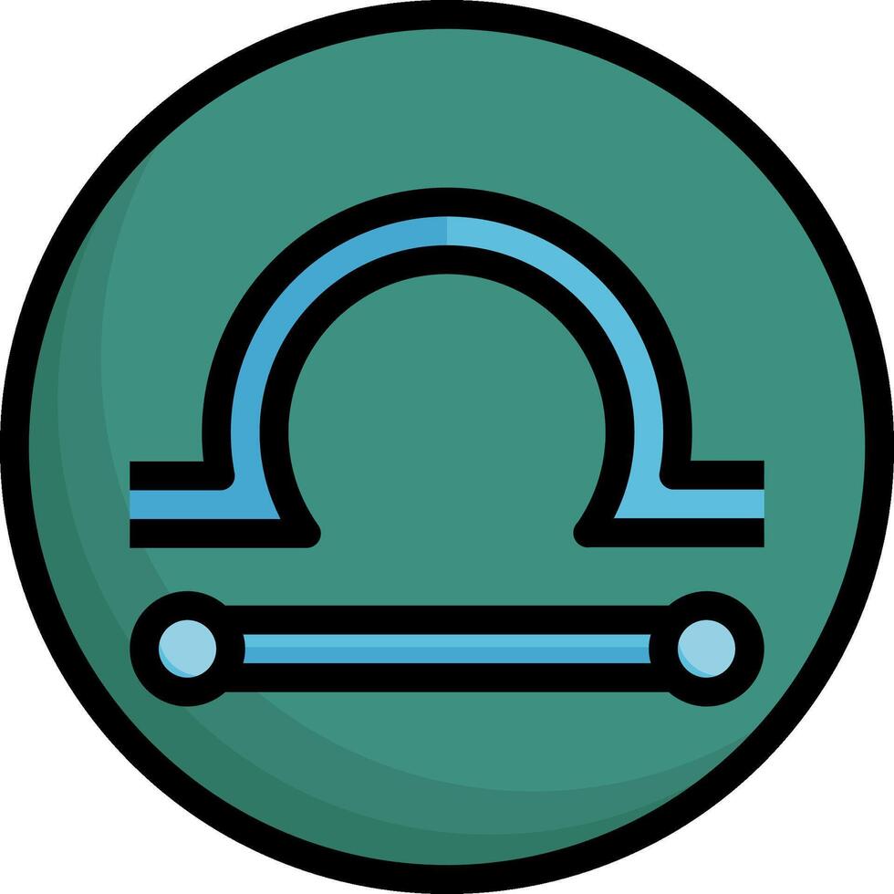 A blue and green circle with a line on it vector