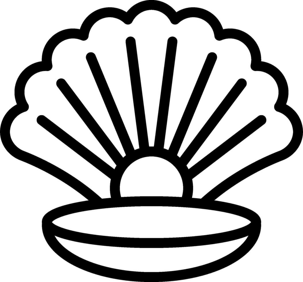 A black and white illustration of a shell vector