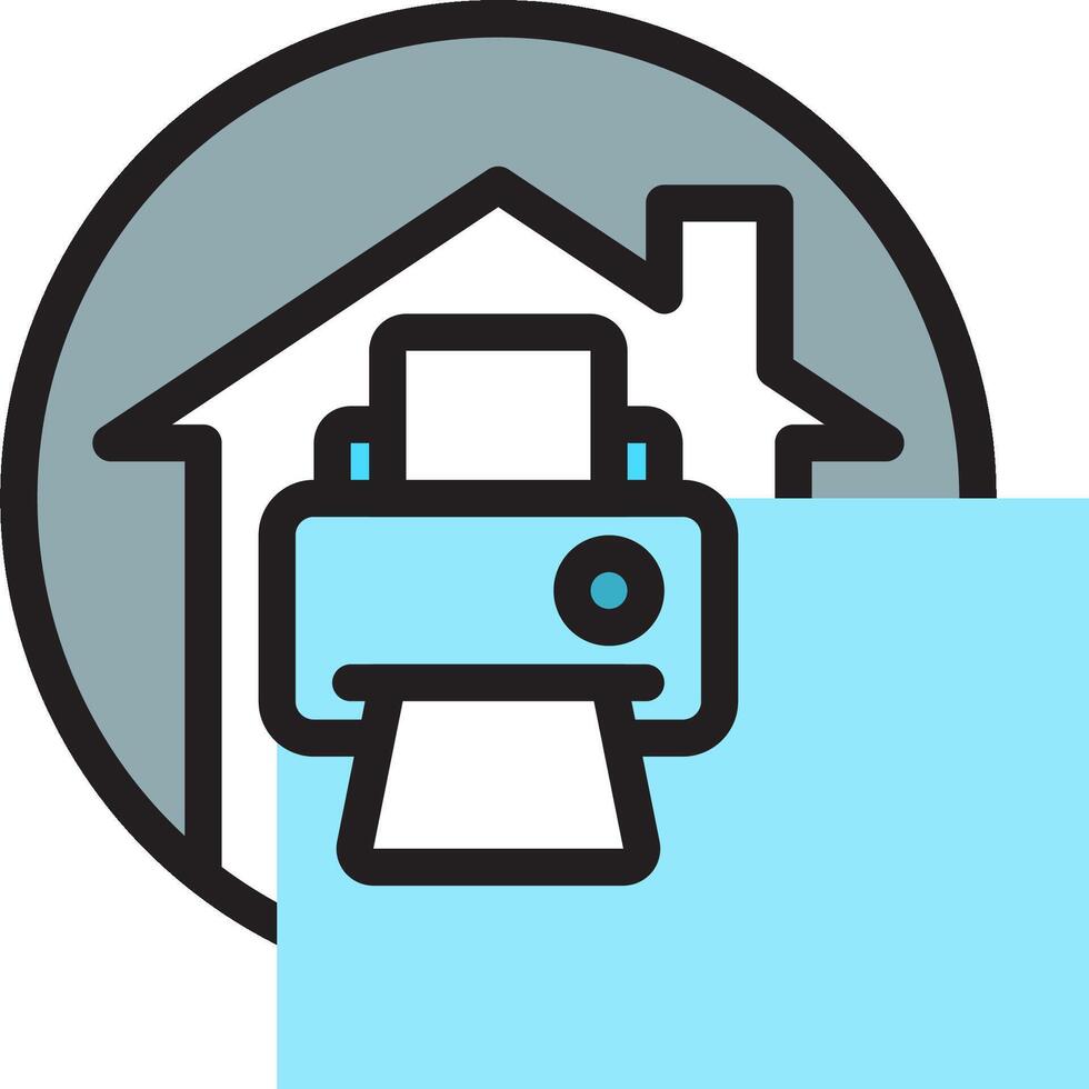 A printer and a house icon vector