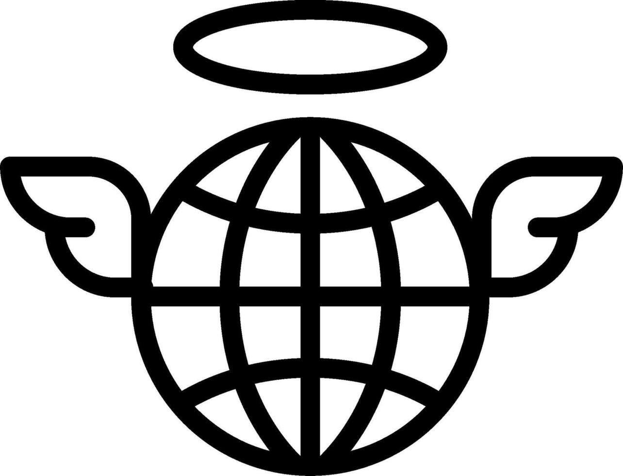 Angel wings globe icon vector