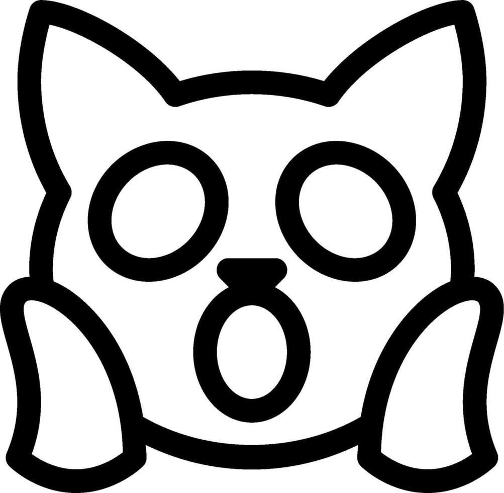 A black and white cat face with eyes open vector