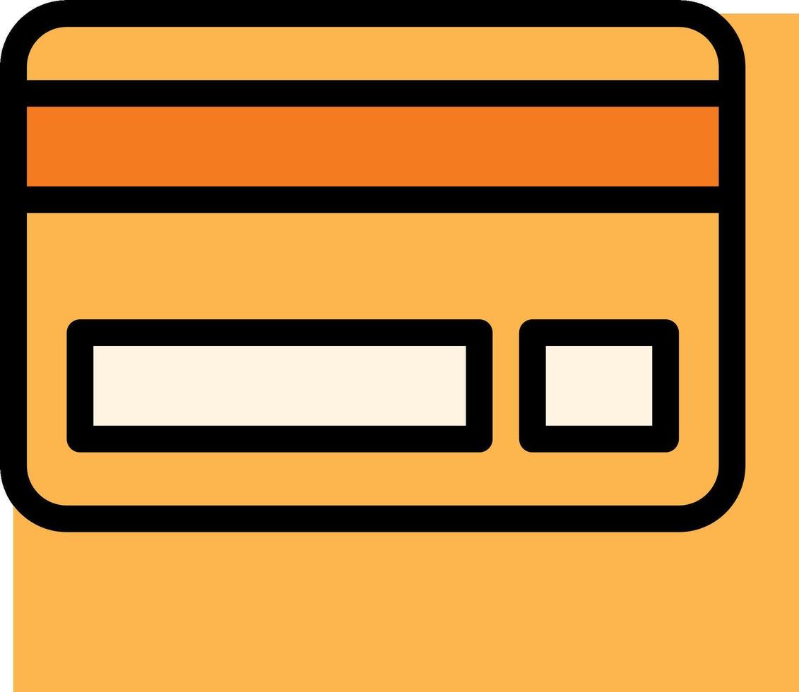An orange and black credit card icon vector