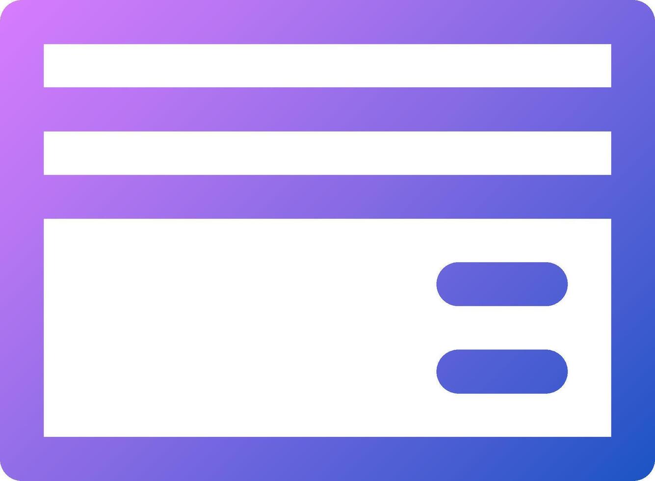 A purple and blue icon with a credit card vector