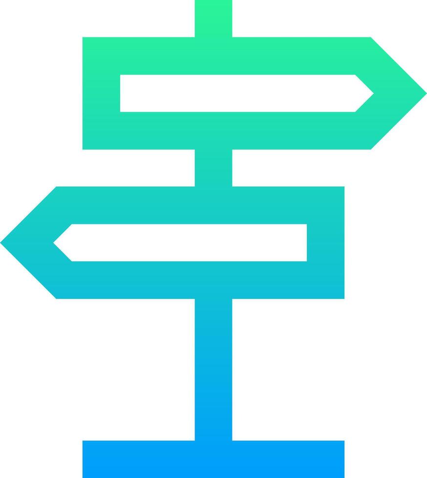 A blue and green sign pointing in different directions vector