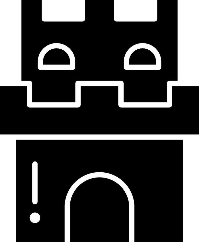 A castle icon with a door and windows vector