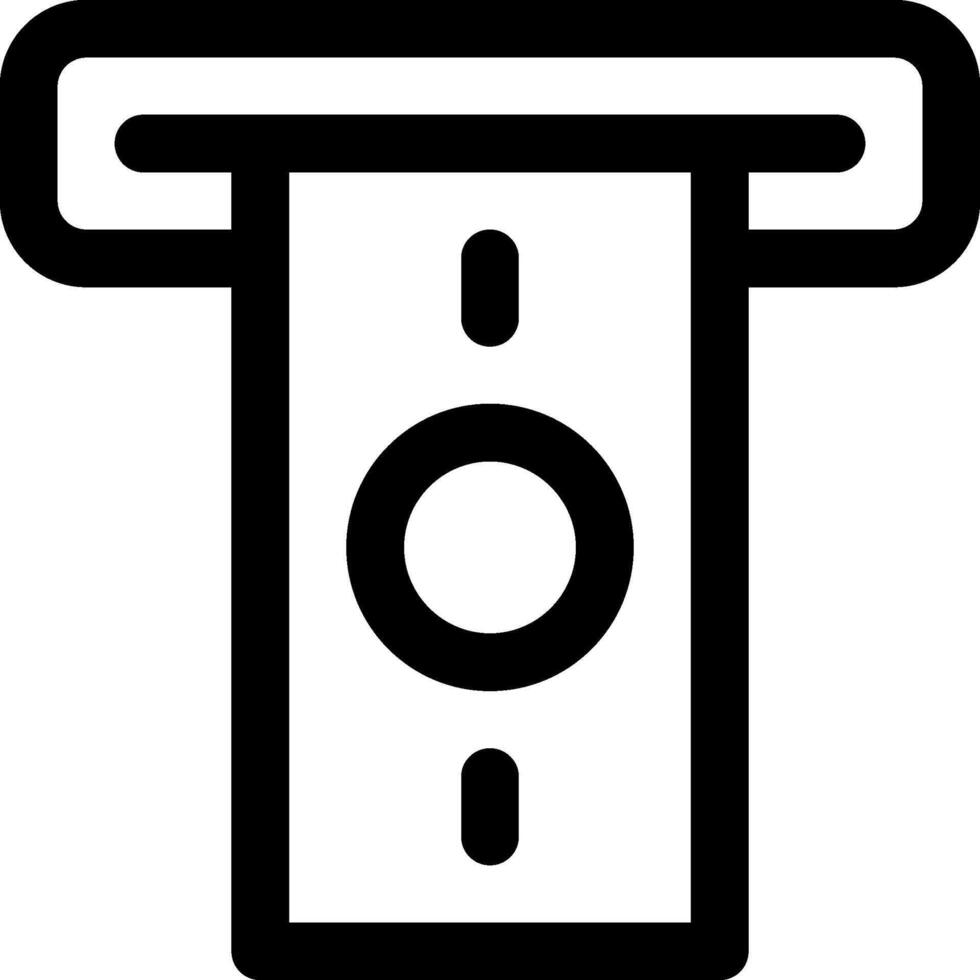 A black and white icon of a traffic light vector