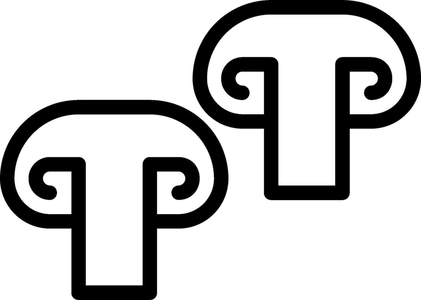 Two black and white images of two letters t vector