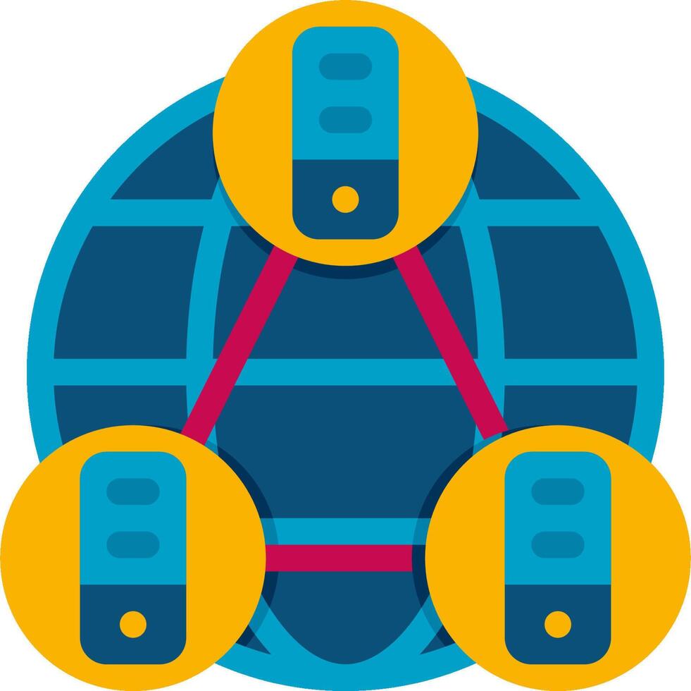 A globe with three servers connected to it vector