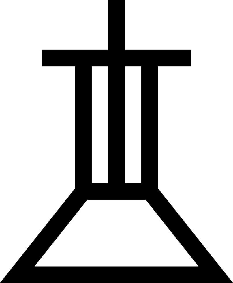 A black and white image of a cross and a tower vector