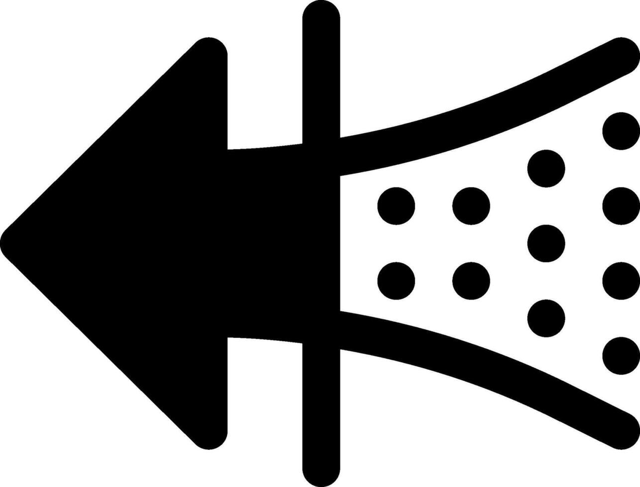 An arrow pointing down with dots on it vector