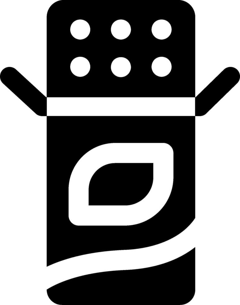 A black and white icon of a lighter vector