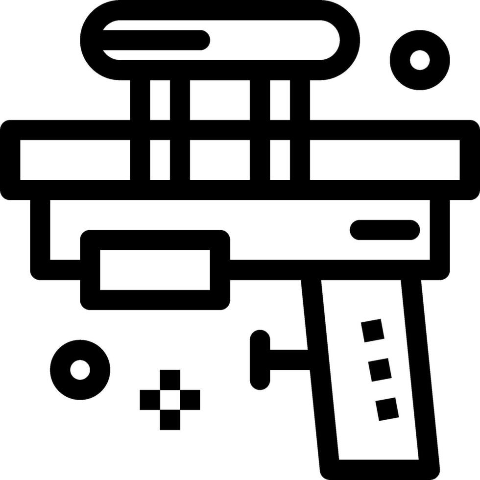 A black and white illustration of a gun vector