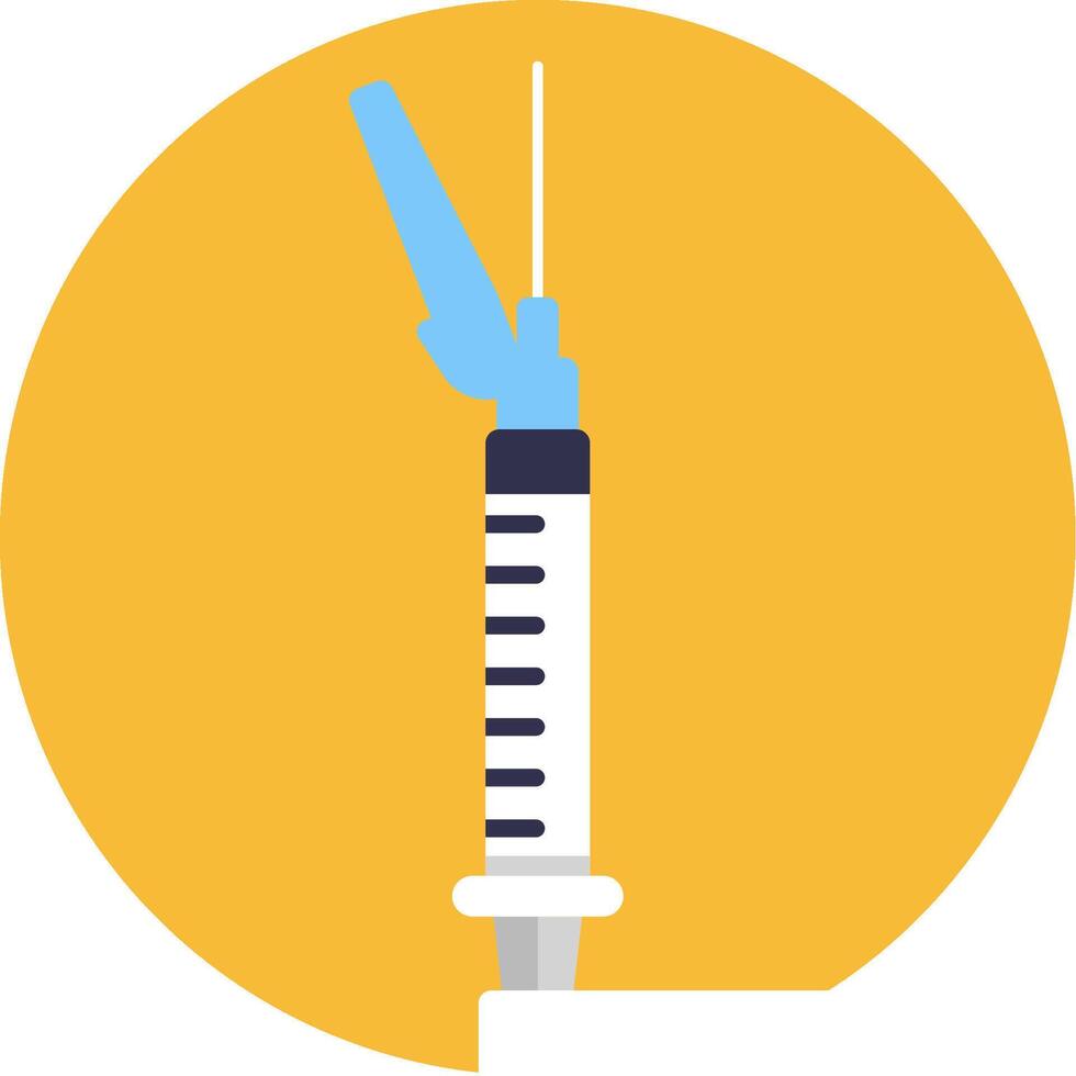 A syringe with a needle sticking out of it vector