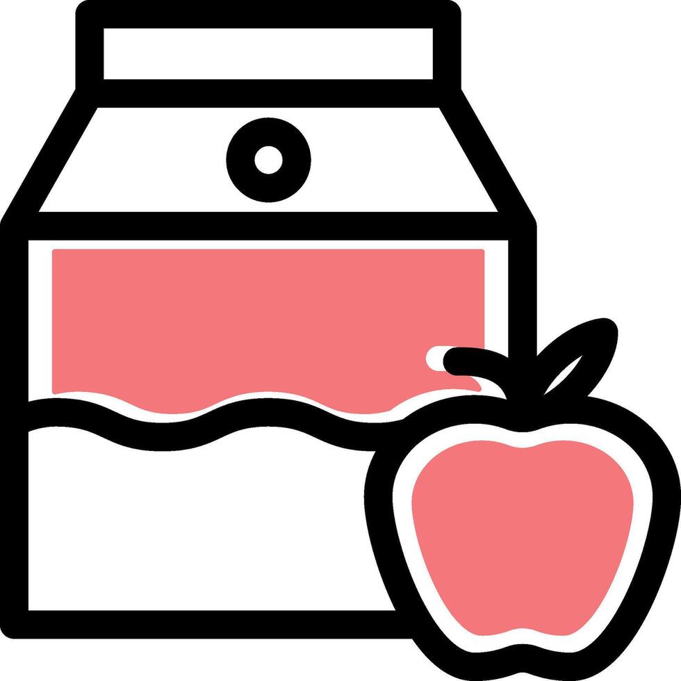 A juice box and an apple icon vector
