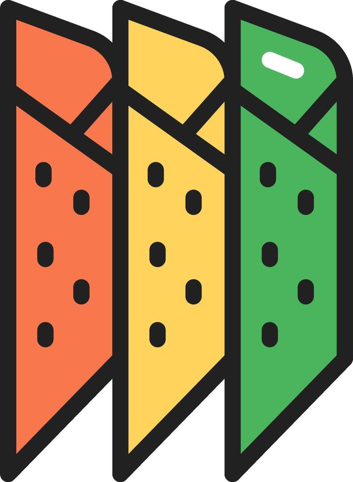 A colorful set of four slices of pizza vector