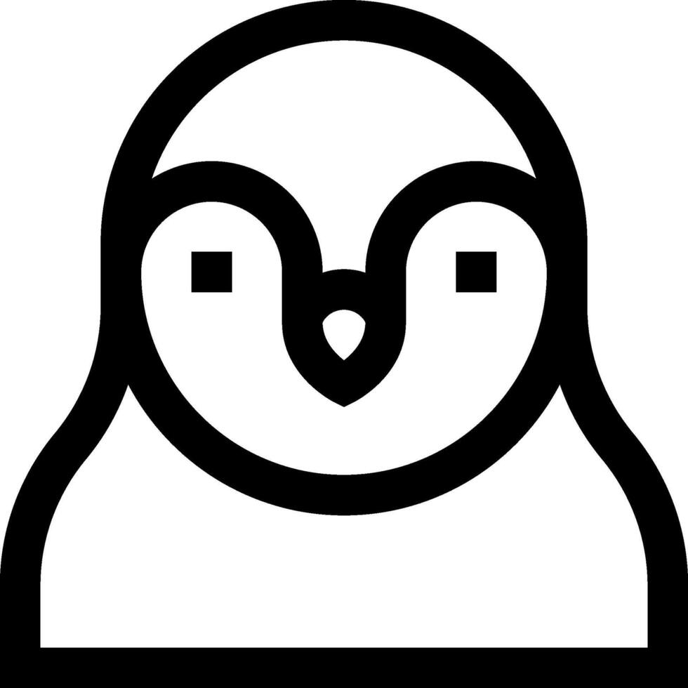 A black and white penguin icon vector