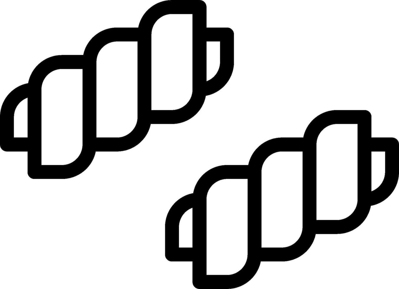 Two black and white images of two rolls of bread vector