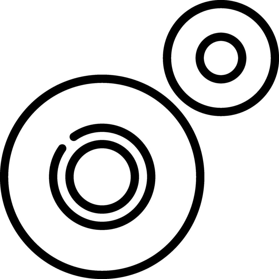 A black and white image of a circle with two circles vector