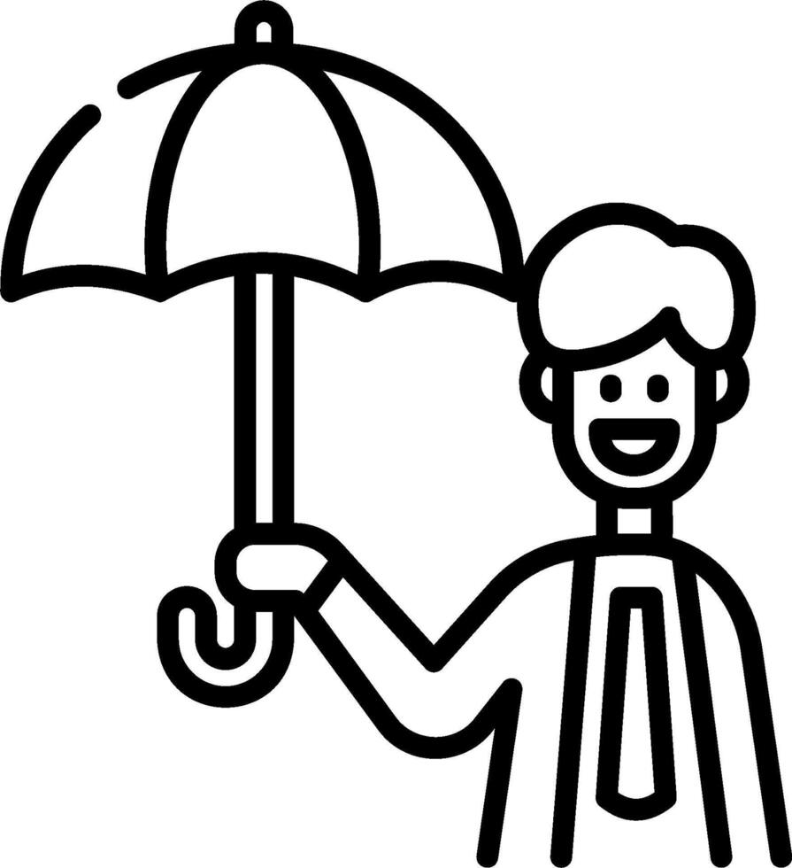 Businessman with umbrella icon illustration vector