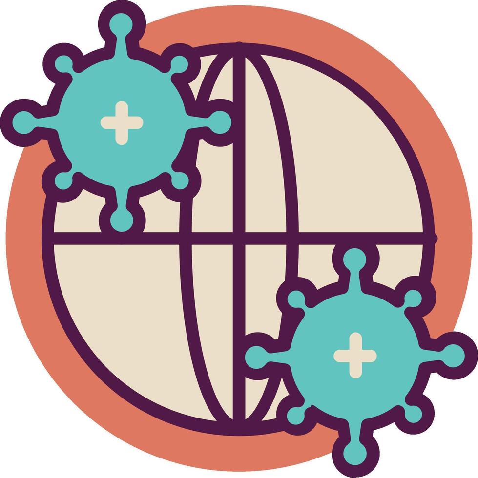 A globe with two coronavirus on it vector