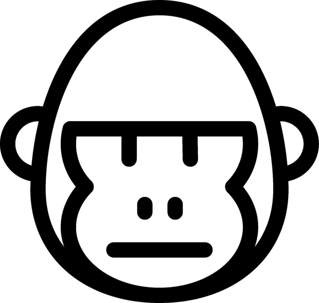 A black and white image of a monkey head vector