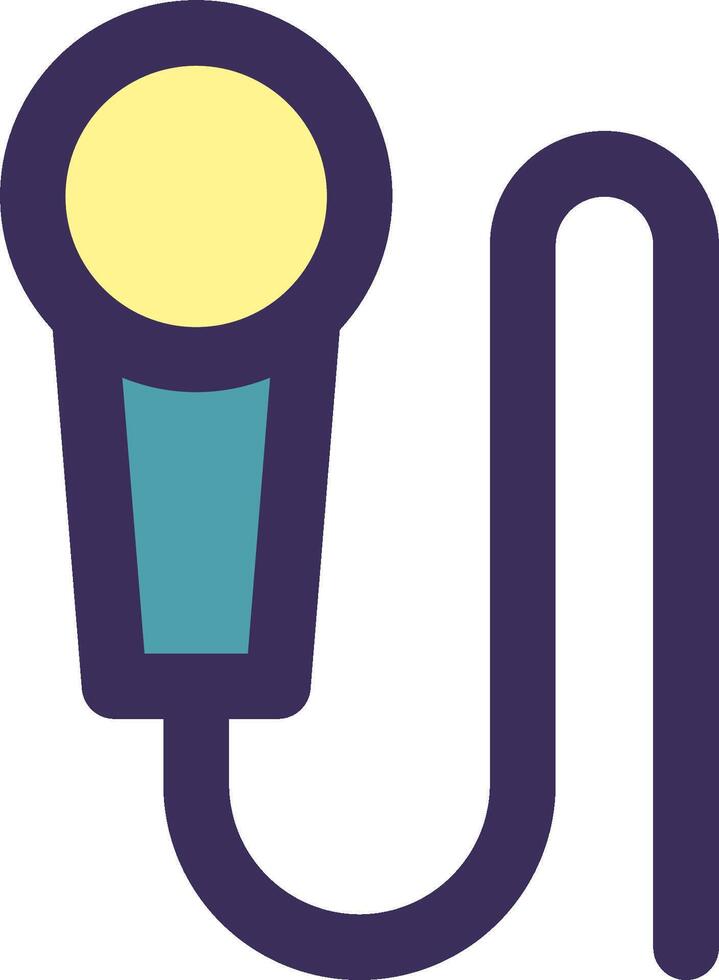 A microphone with a cord attached to it vector