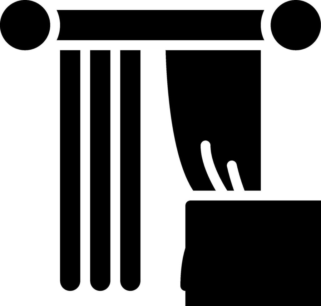 A black and white image of a curtain vector