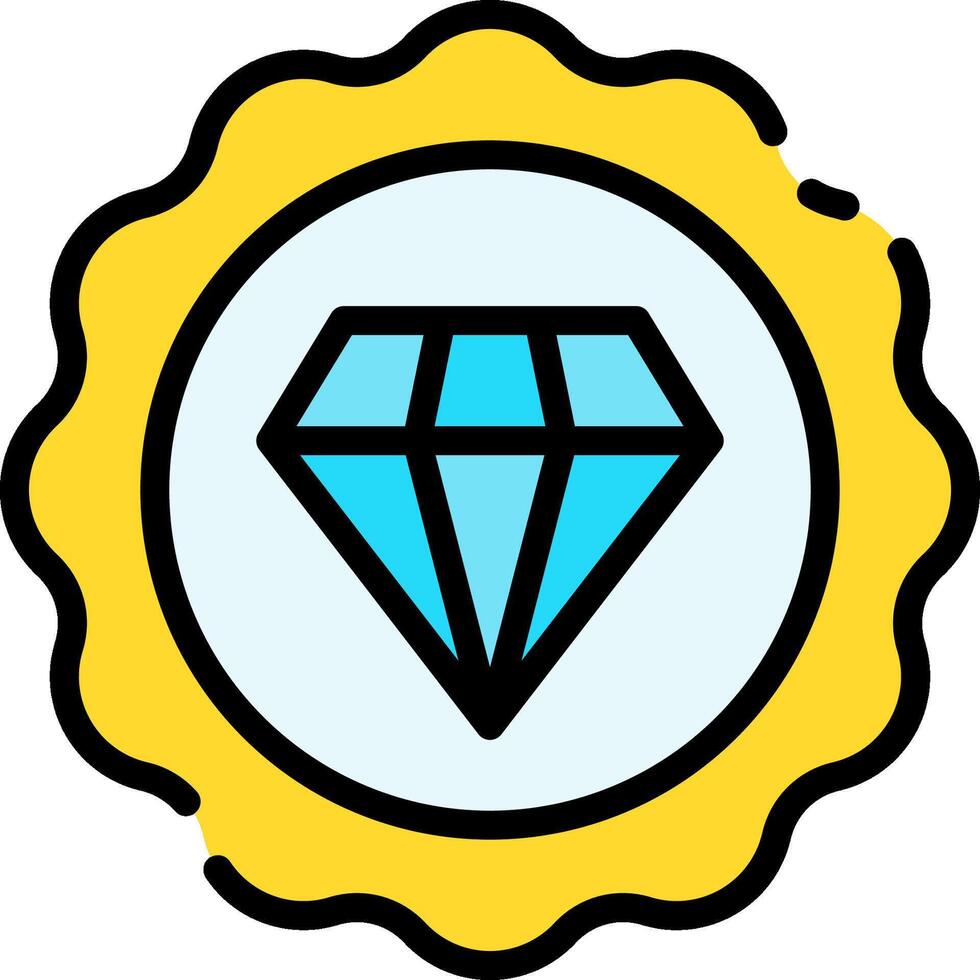 A diamond in a yellow and blue badge vector