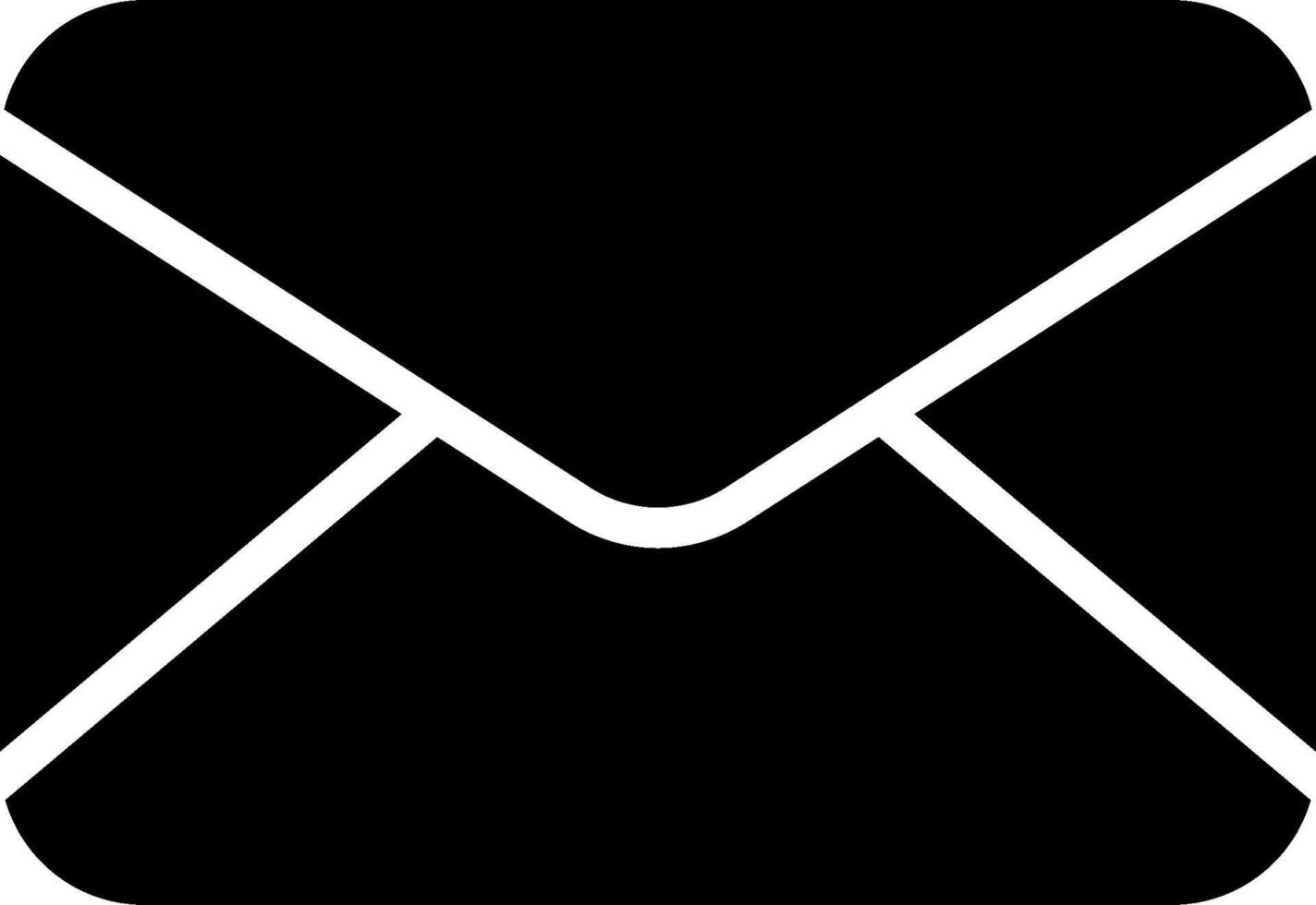 An envelope icon with a white line vector