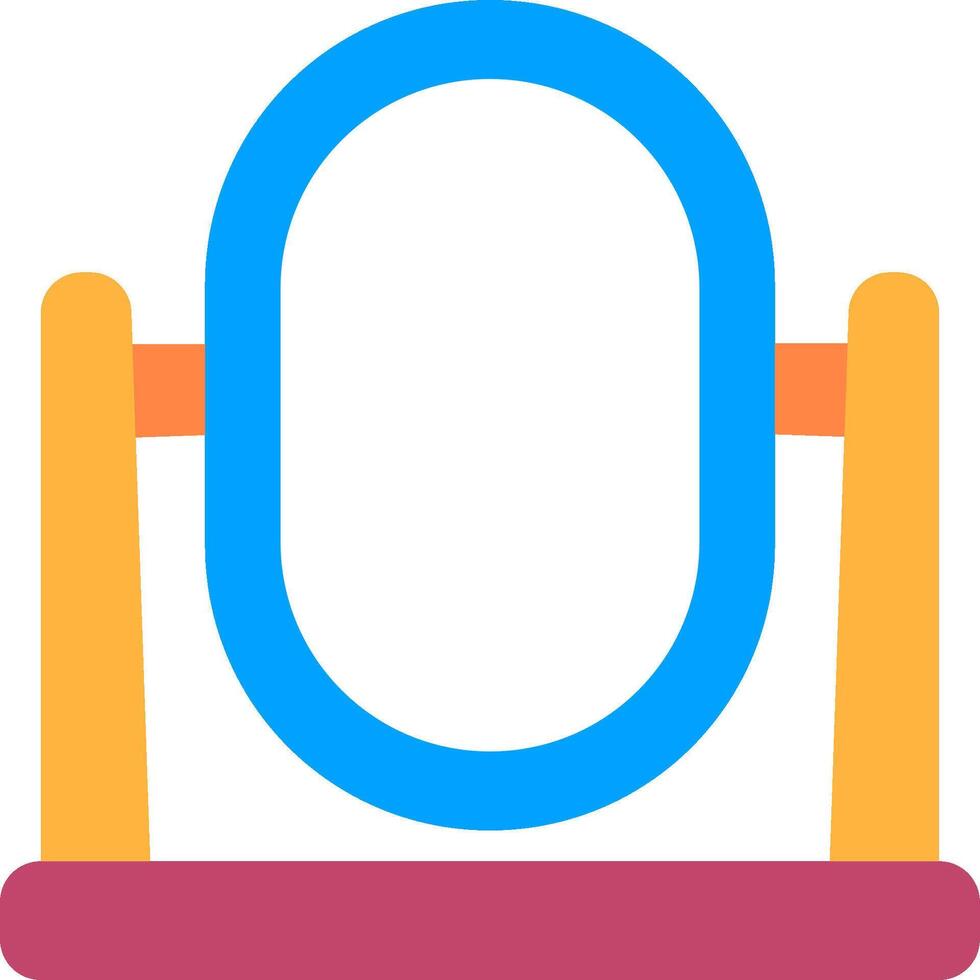 A mirror with a blue and orange handle vector