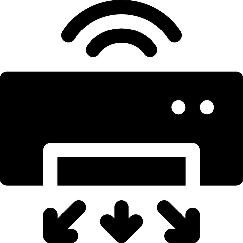 Printer icon with arrows pointing to the left vector